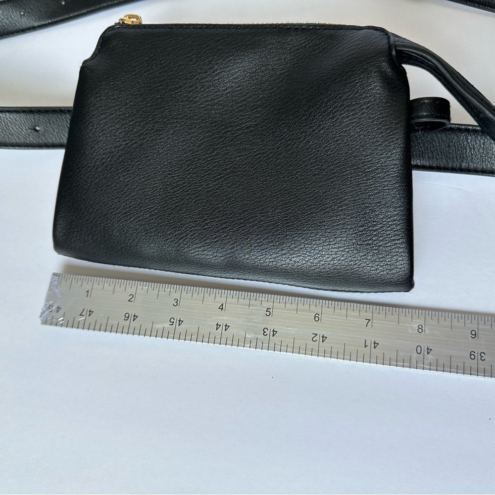 A New Day Black Faux Leather Crossbody/Hip Belt Bag